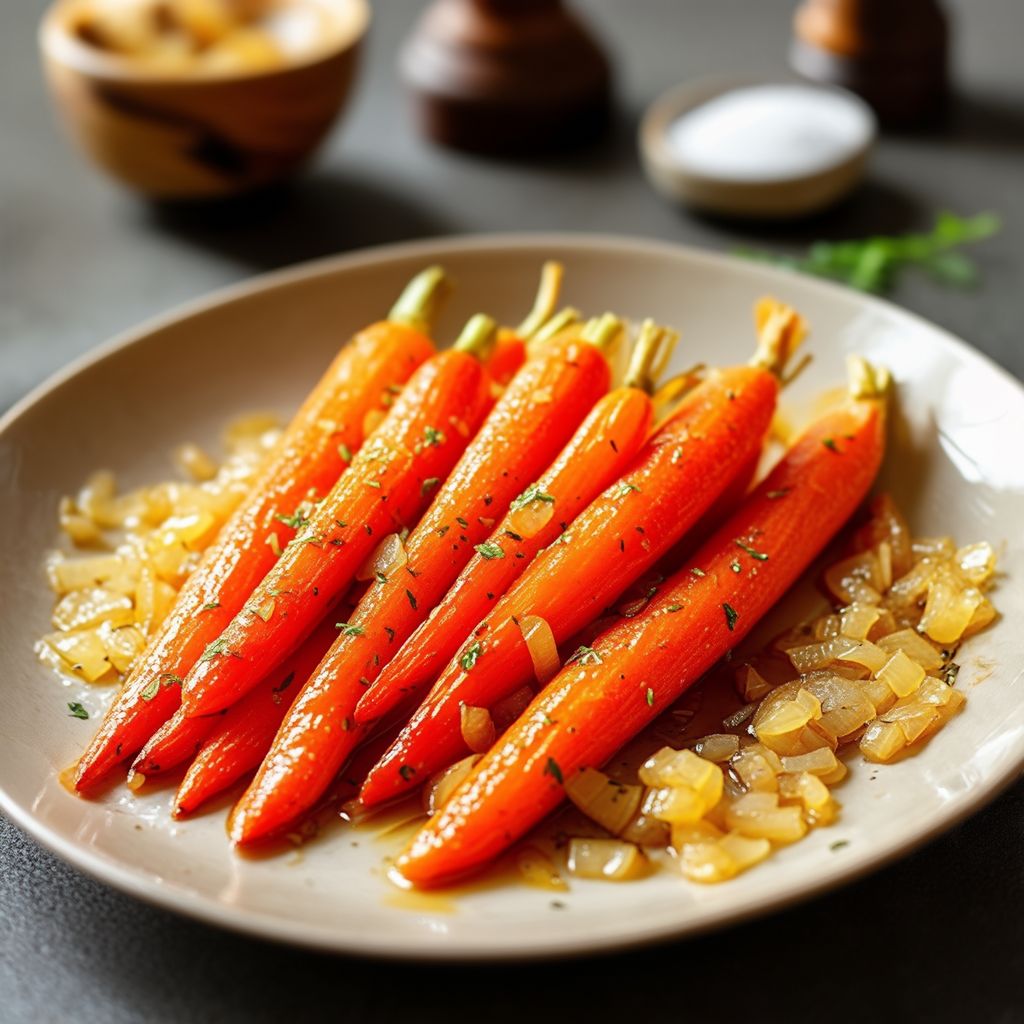 Glasierte Karotten mit Zwiebelbutter