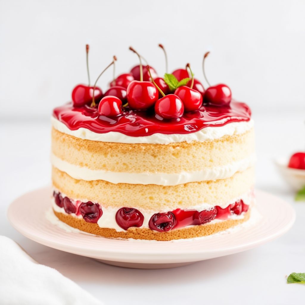 Kirschtorte mit Sahne