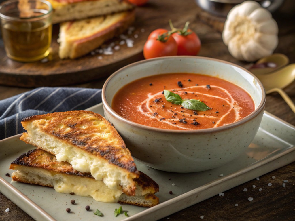 Rainy Day Tomato Soup with Grilled Cheese