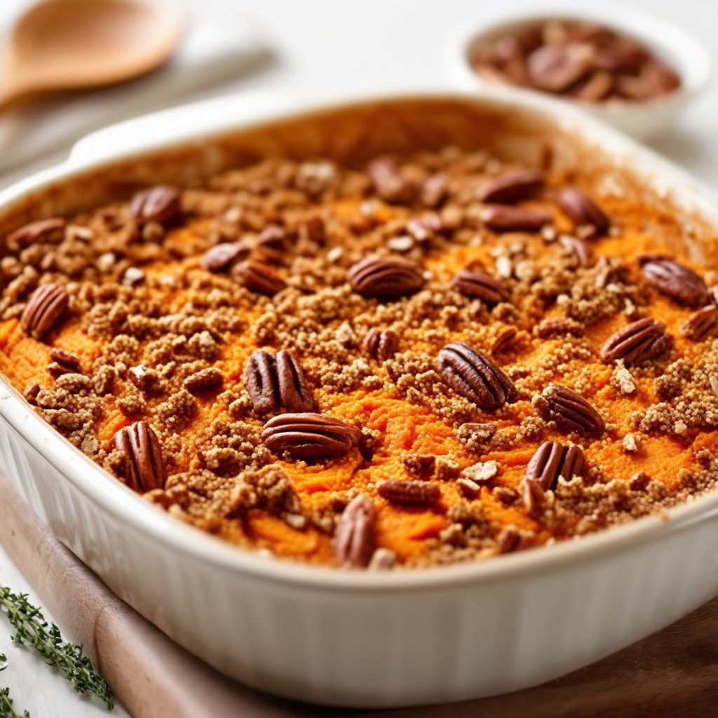 Sformato Cremoso di Patate Dolci con Croccante di Noci Pecan