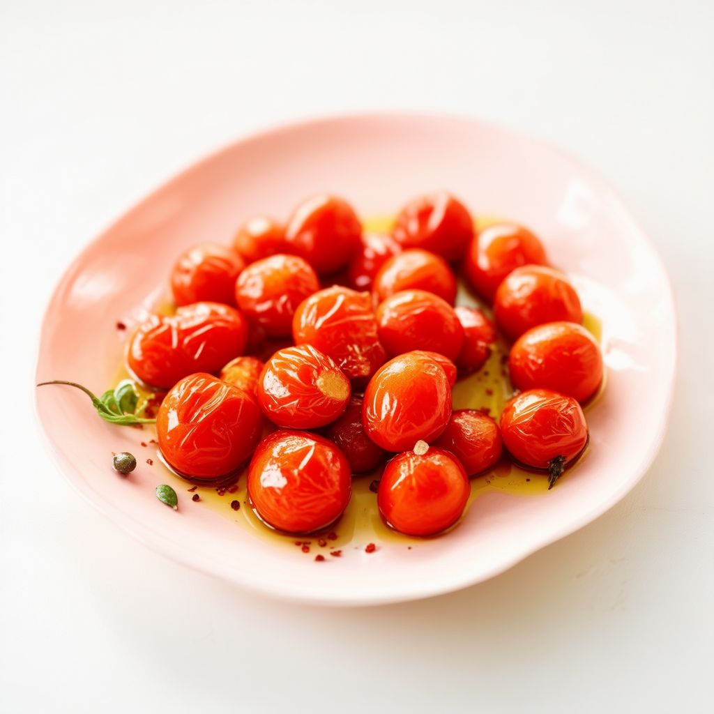 Pomodorini arrosto con aglio e sherry