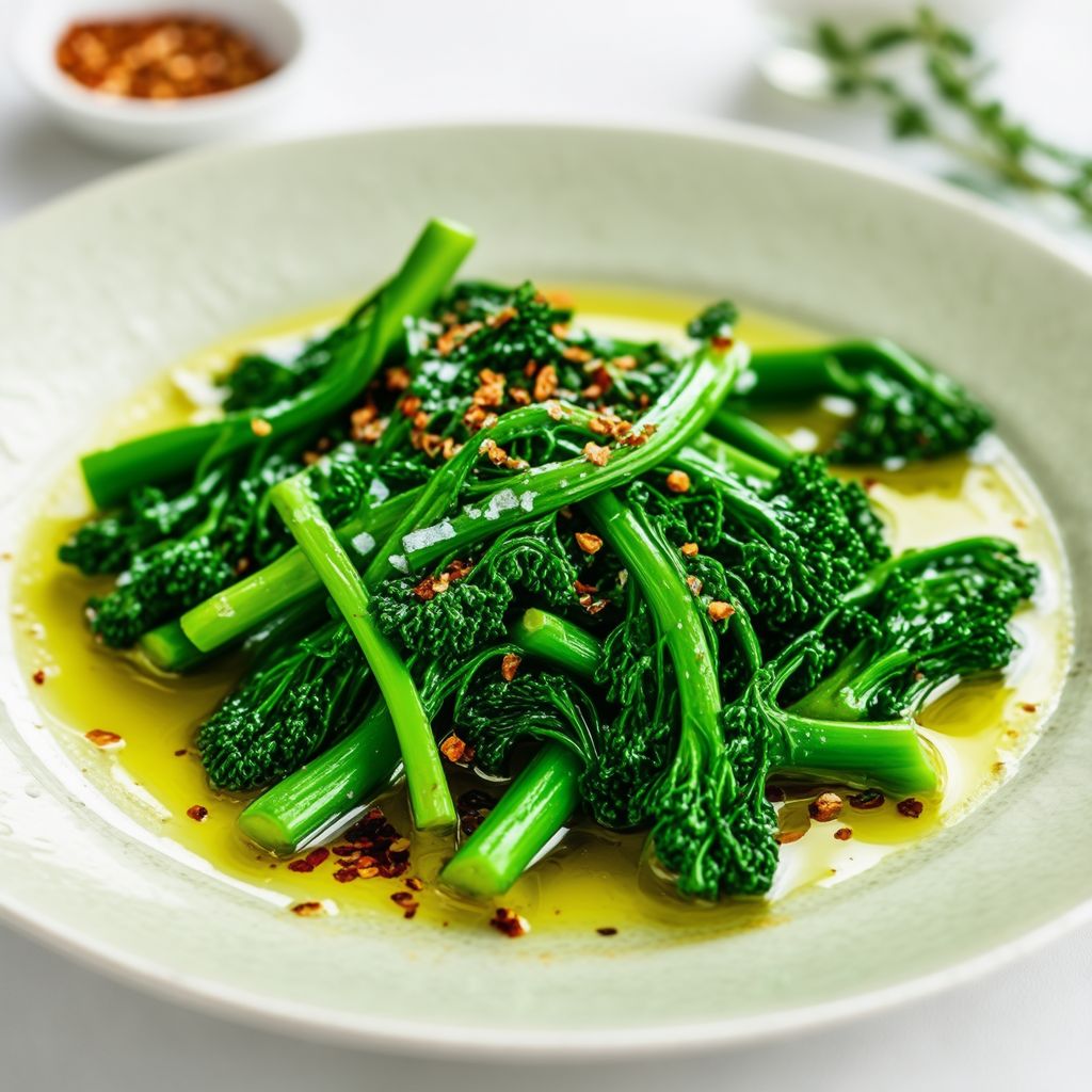 Knoblauch-Rapini mit einer würzigen Note