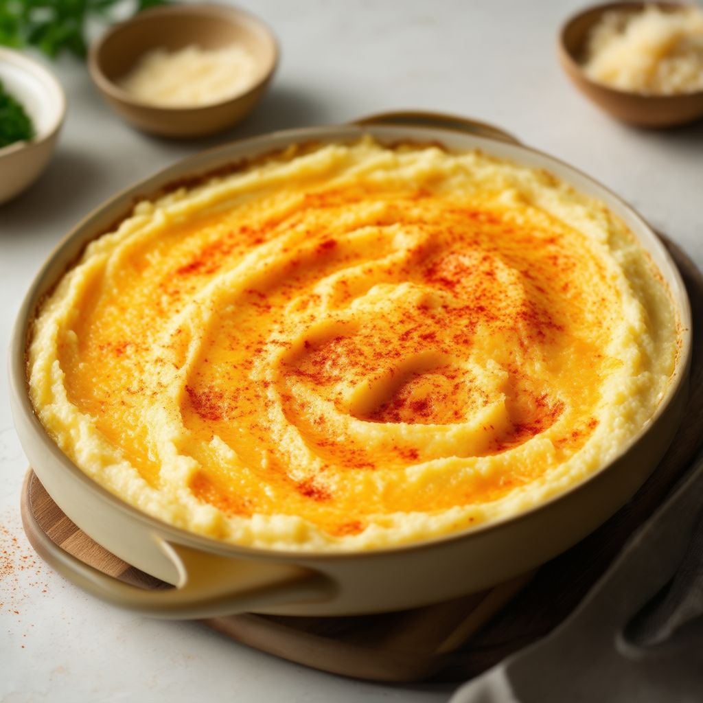 Sformato di Patate Schiacciate al Formaggio e Aglio