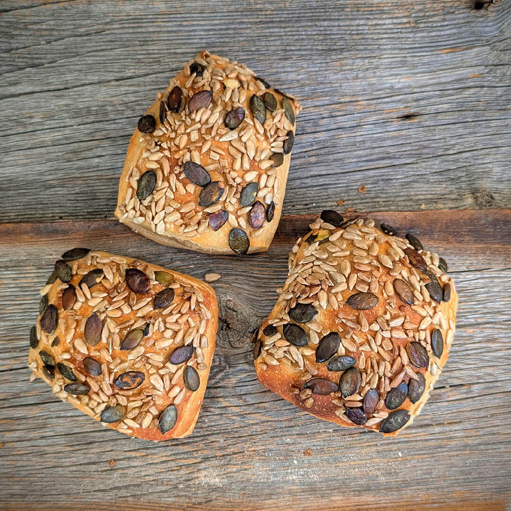 No‑Knead Körnerbrötchen