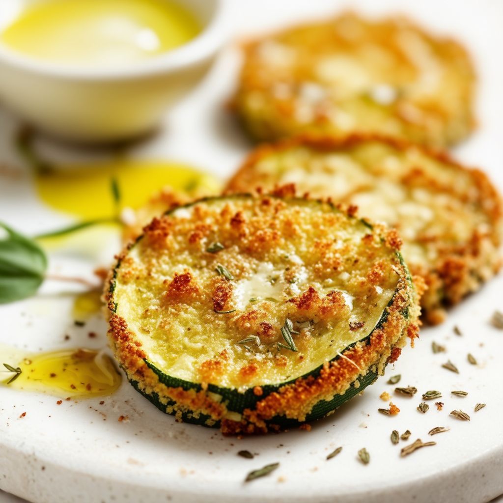Knusprige Zucchini-Runden mit Kräuterkruste