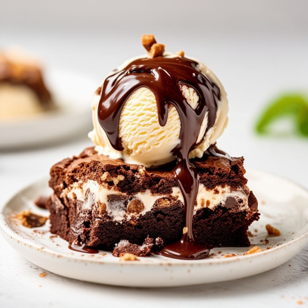 Delizia di Gelato con Brownie Decadenti