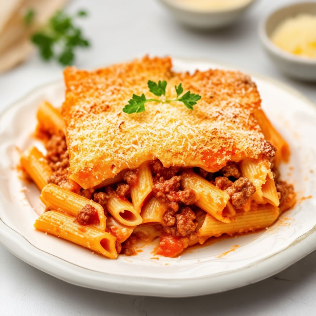 Pasta al Forno in Stile Greco con Besciamella Cremosa