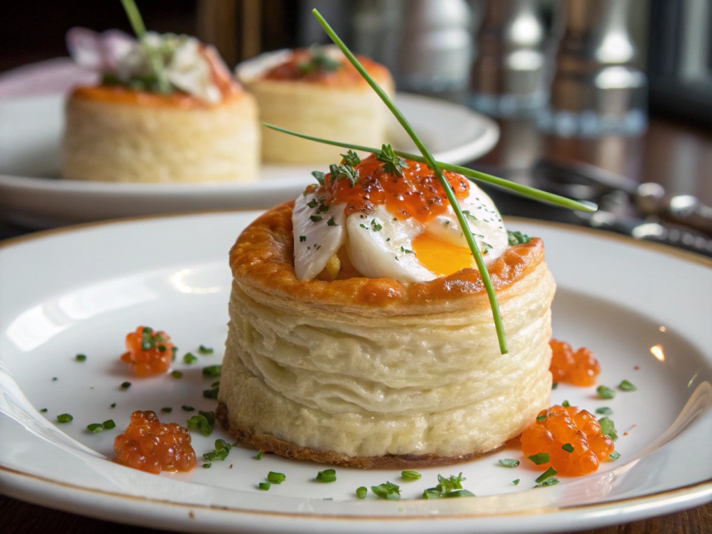 Kaviar und Crème Fraîche Vol-au-vent