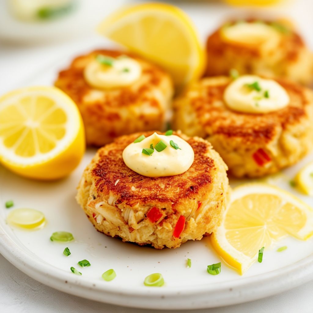 Mini Krabbenkuchen mit würziger Zitronen-Aioli