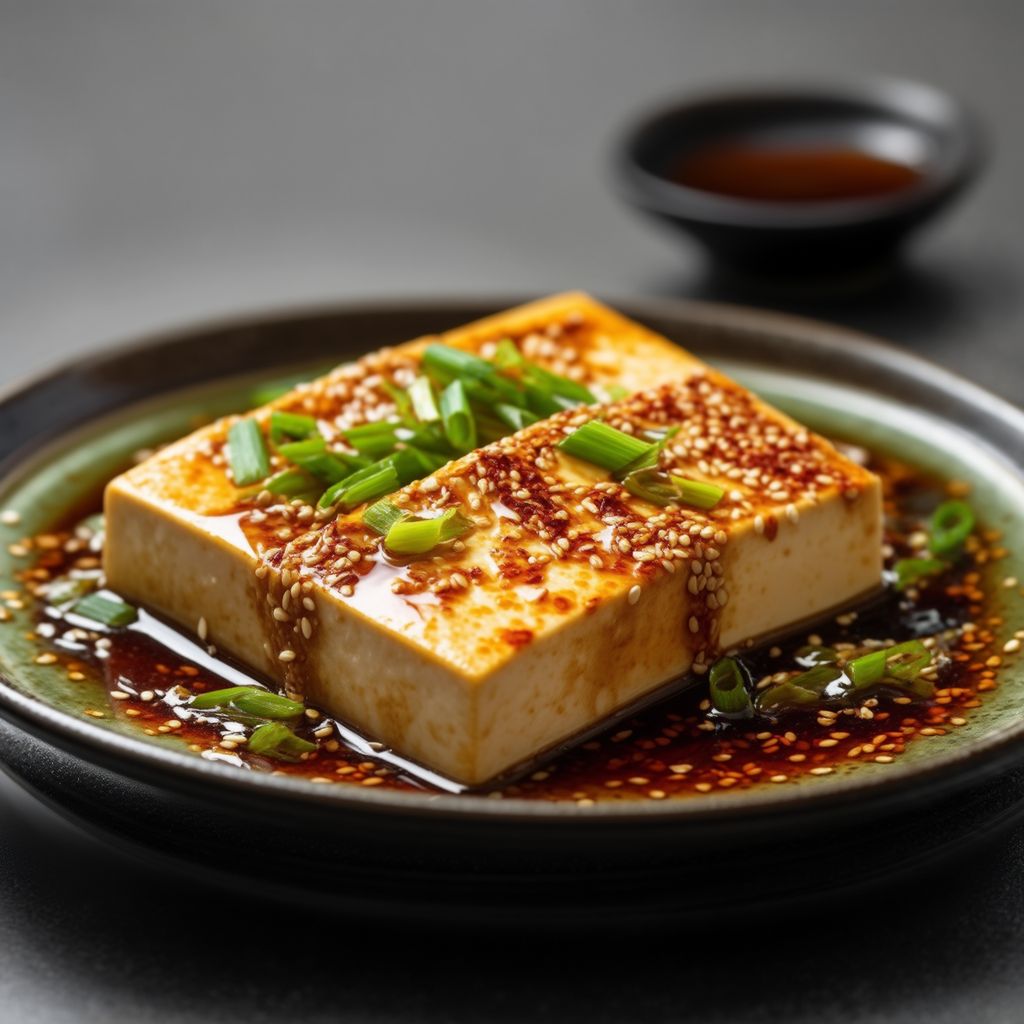 Seidentofu mit würziger Knoblauch-Sojasauce