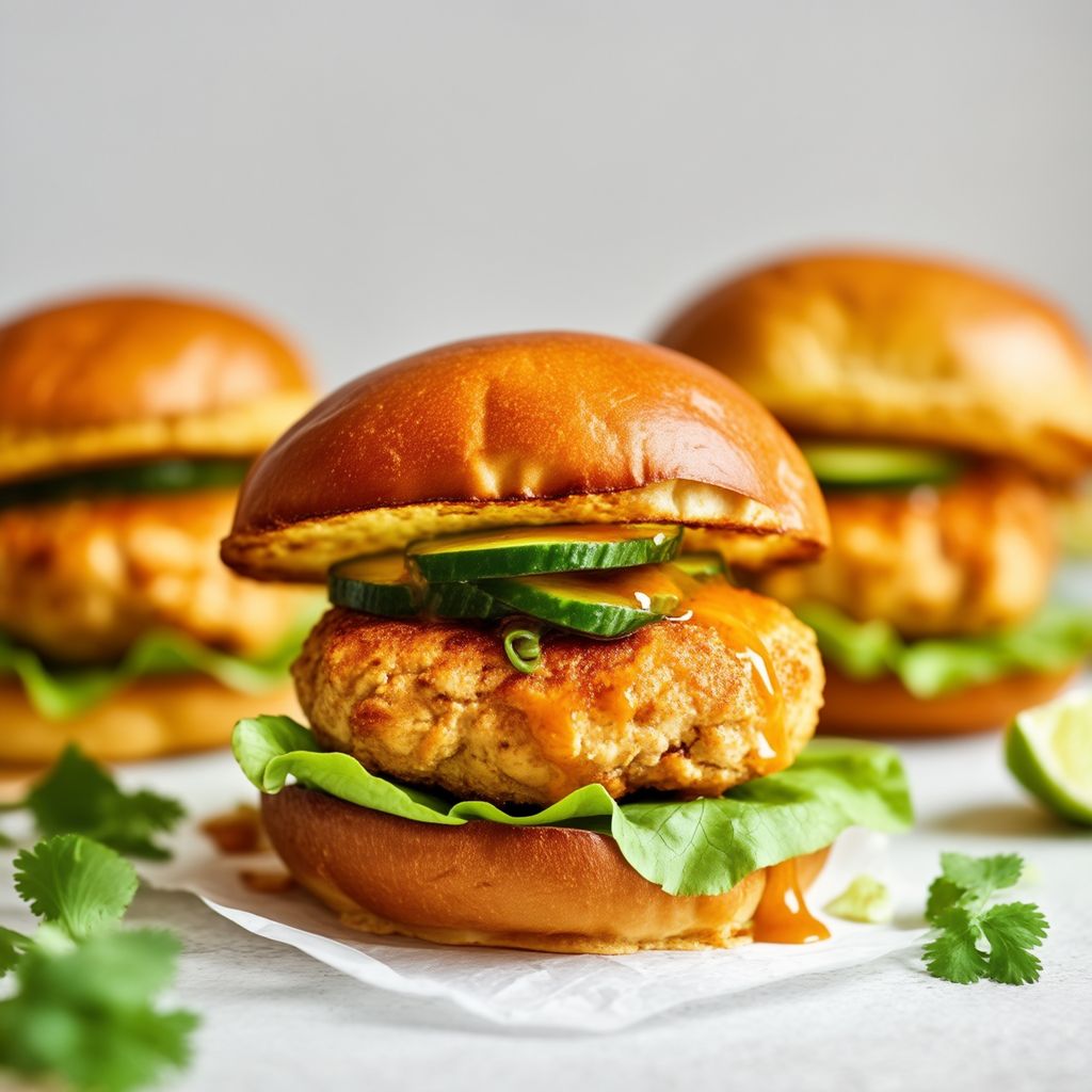 Burger di Pollo Ispirati all'Asia con Salsa di Zenzero Piccante