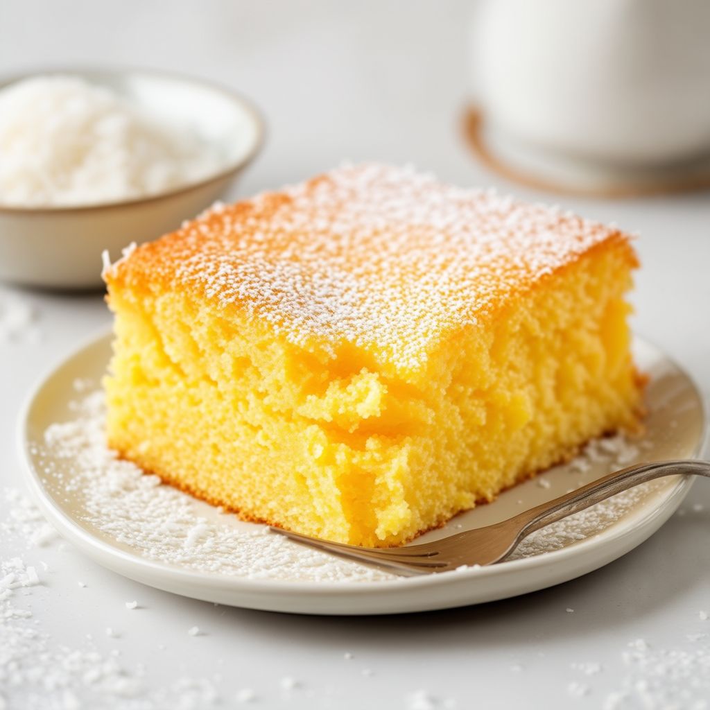 Torta di Pudding al Cocco Dorato