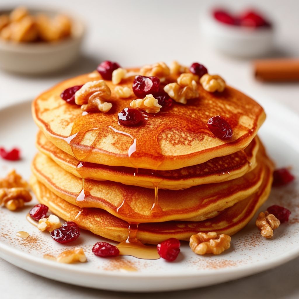 Pancake di Mele Caramellate e Mirtilli Rossi