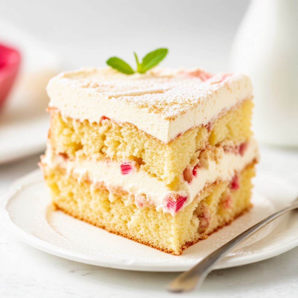 Rhubarb Cream Delight Cake