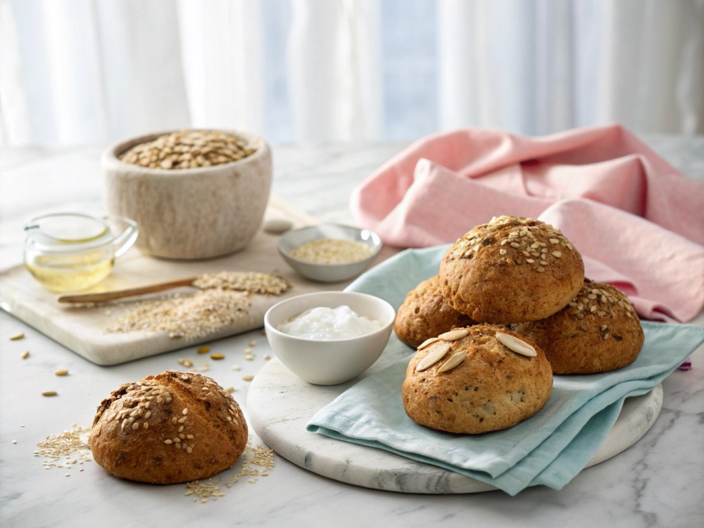 Vollkornbrötchen und Gebäck
