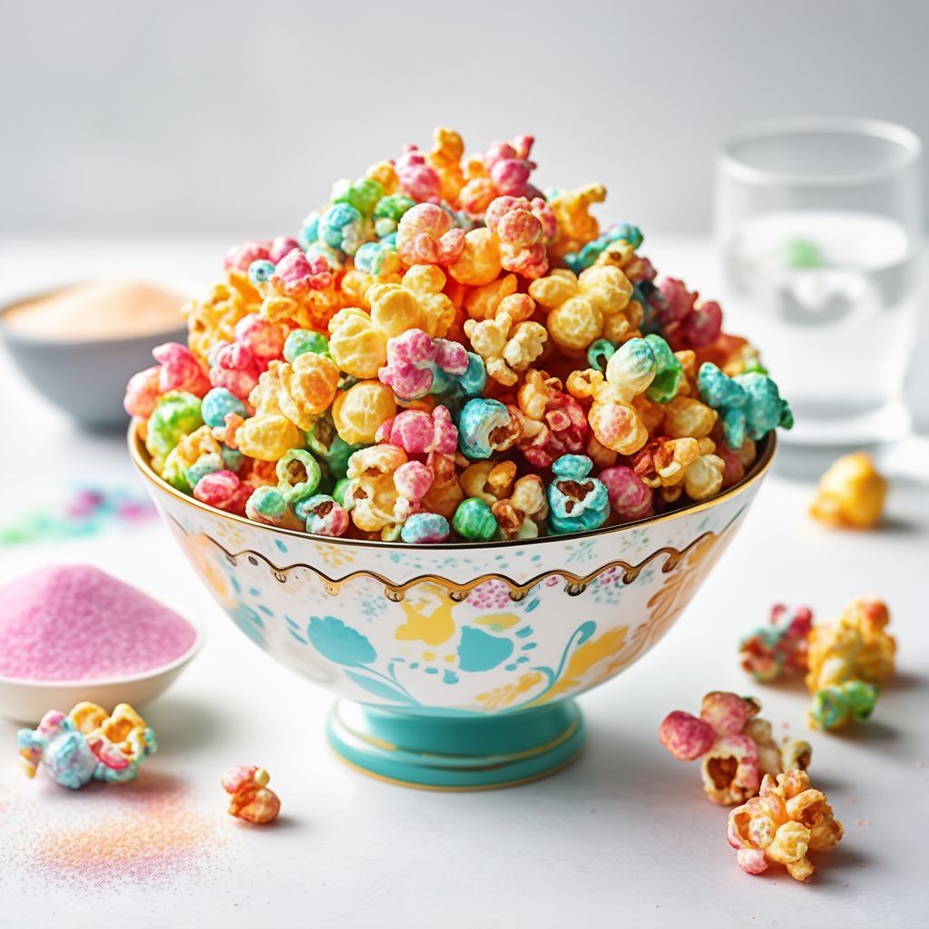 Rainbow Glazed Popcorn