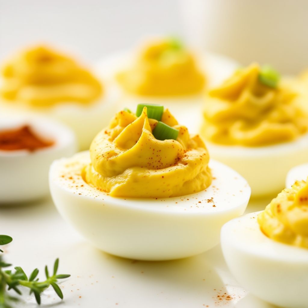 Savory Cheddar Deviled Eggs
