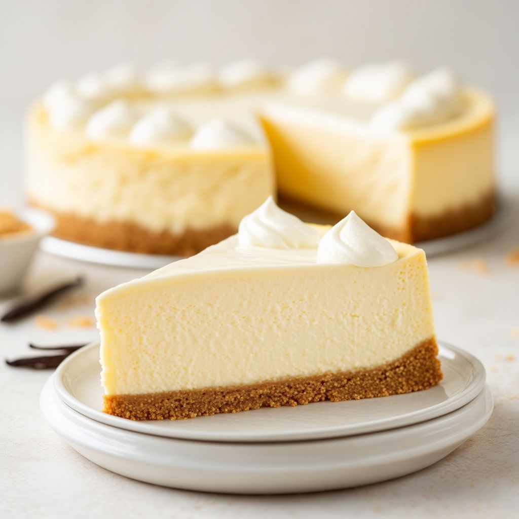 Creamy Vanilla Cheesecake with Sour Cream Topping