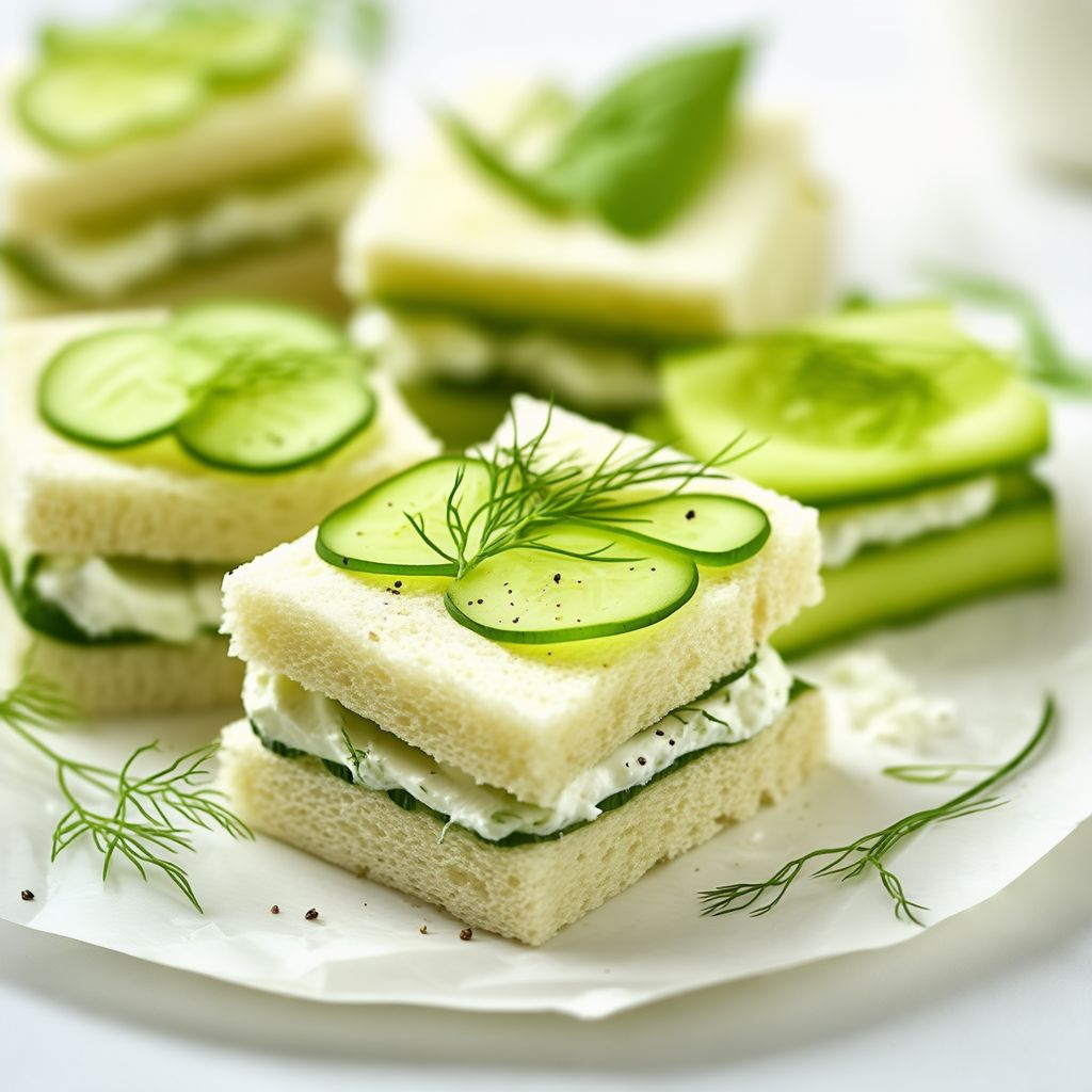 Erfrischende Gurken- und Kräuter-Teesandwiches