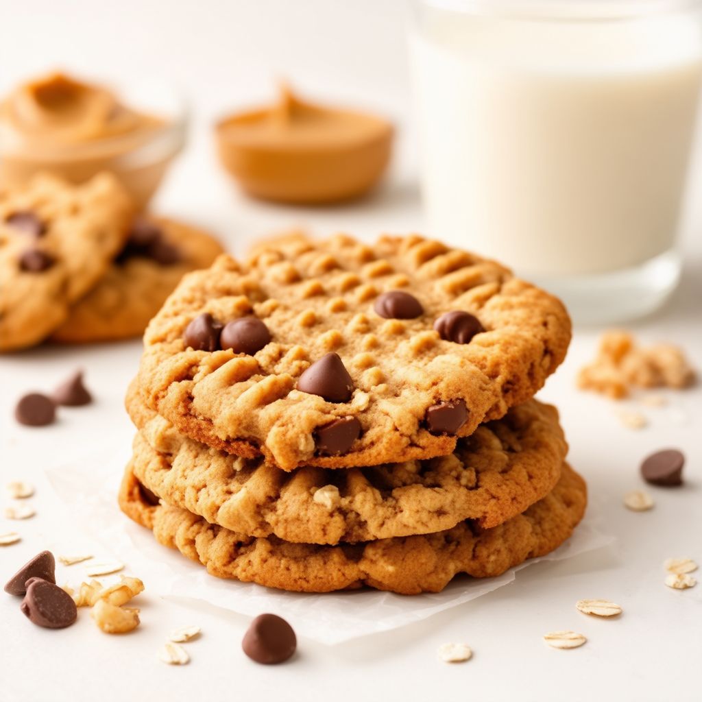 Chunky Oatmeal Peanut Butter Cookies
