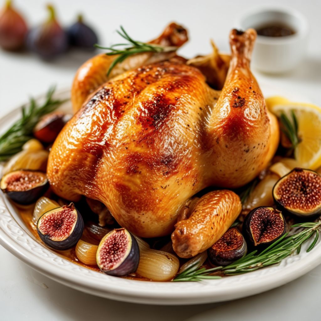 Herb-Roasted Chicken with Caramelized Figs and Onions