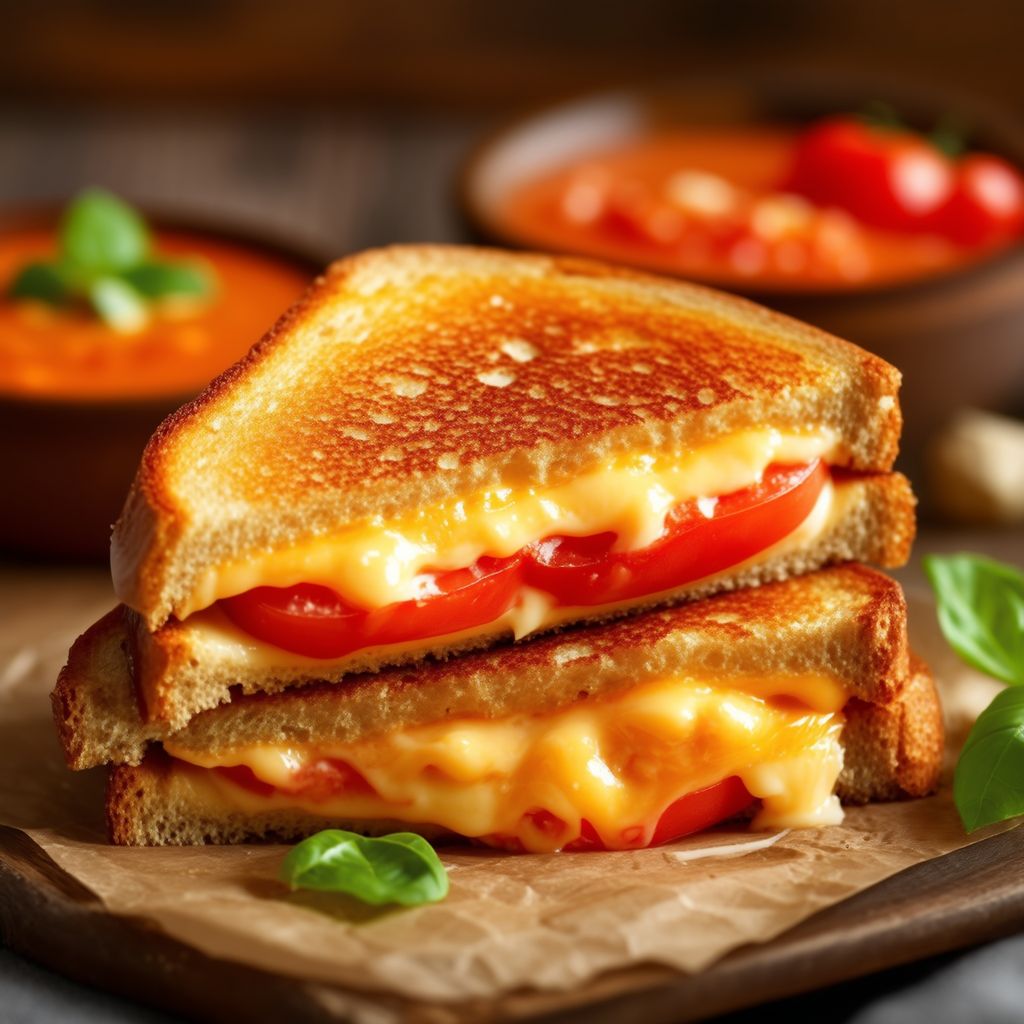 Golden Grilled Cheese and Tomato Delight