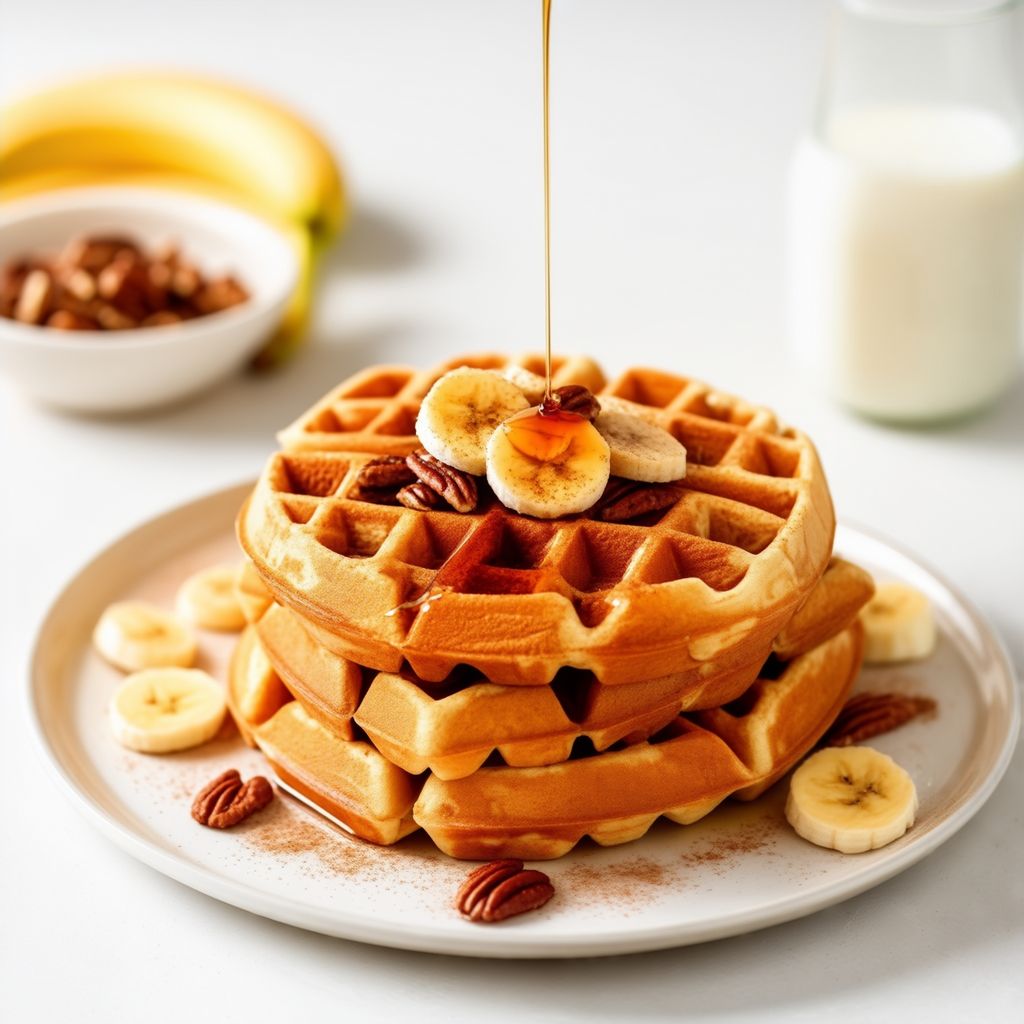 Waffle di Sourdough con Banana e Pecan