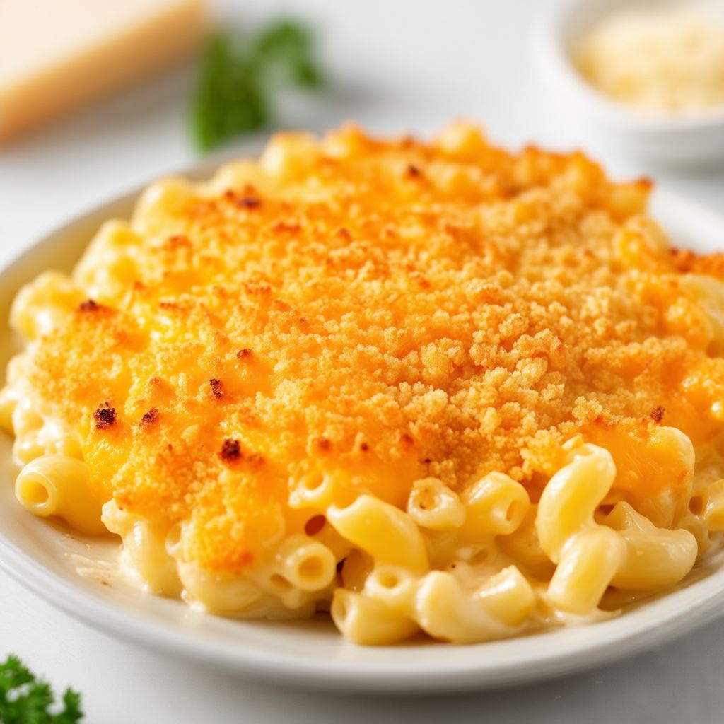 Creamy Three-Cheese Baked Macaroni