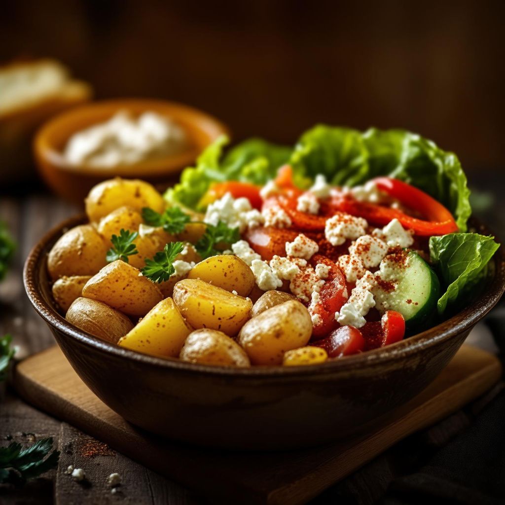 Too Good To Go Bowl with Crispy Potatoes and Dip