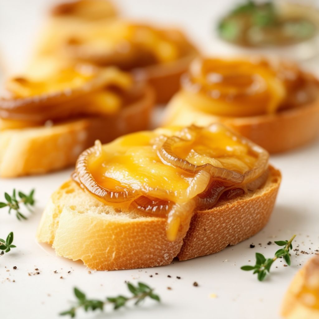 Karamellisierte Zwiebel-Crostini mit Gruyère