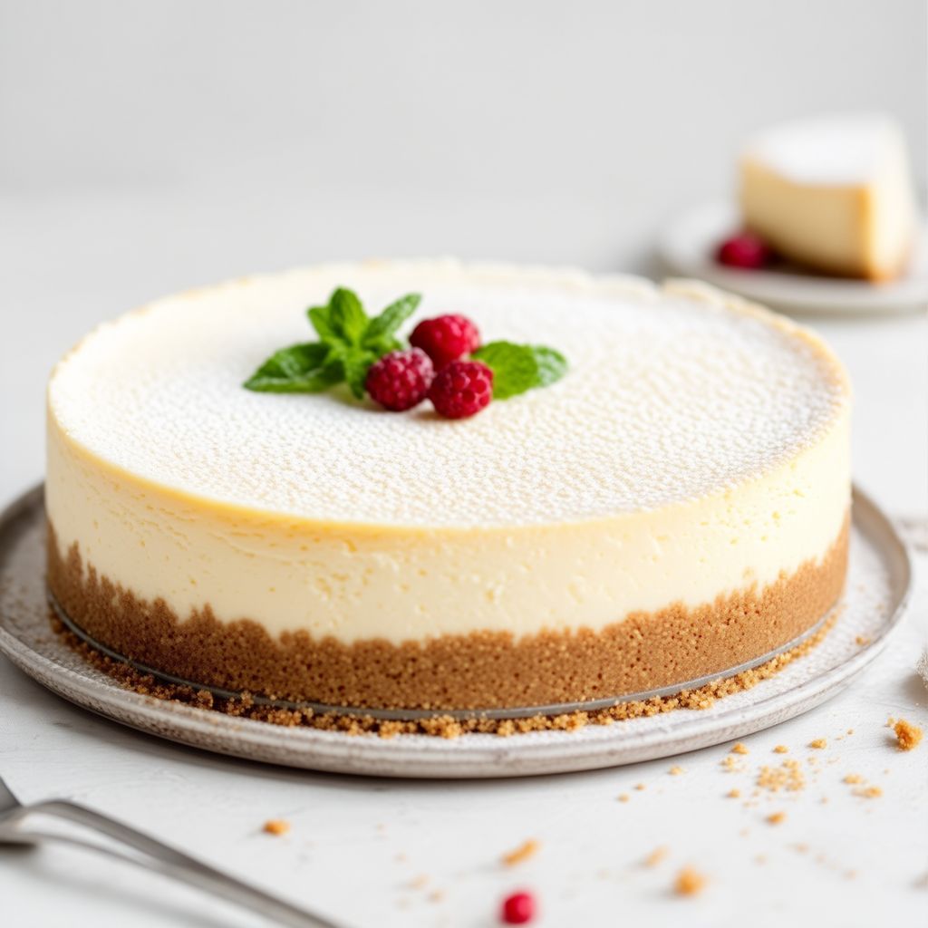 Creamy Vanilla Cheesecake with a Buttery Crust