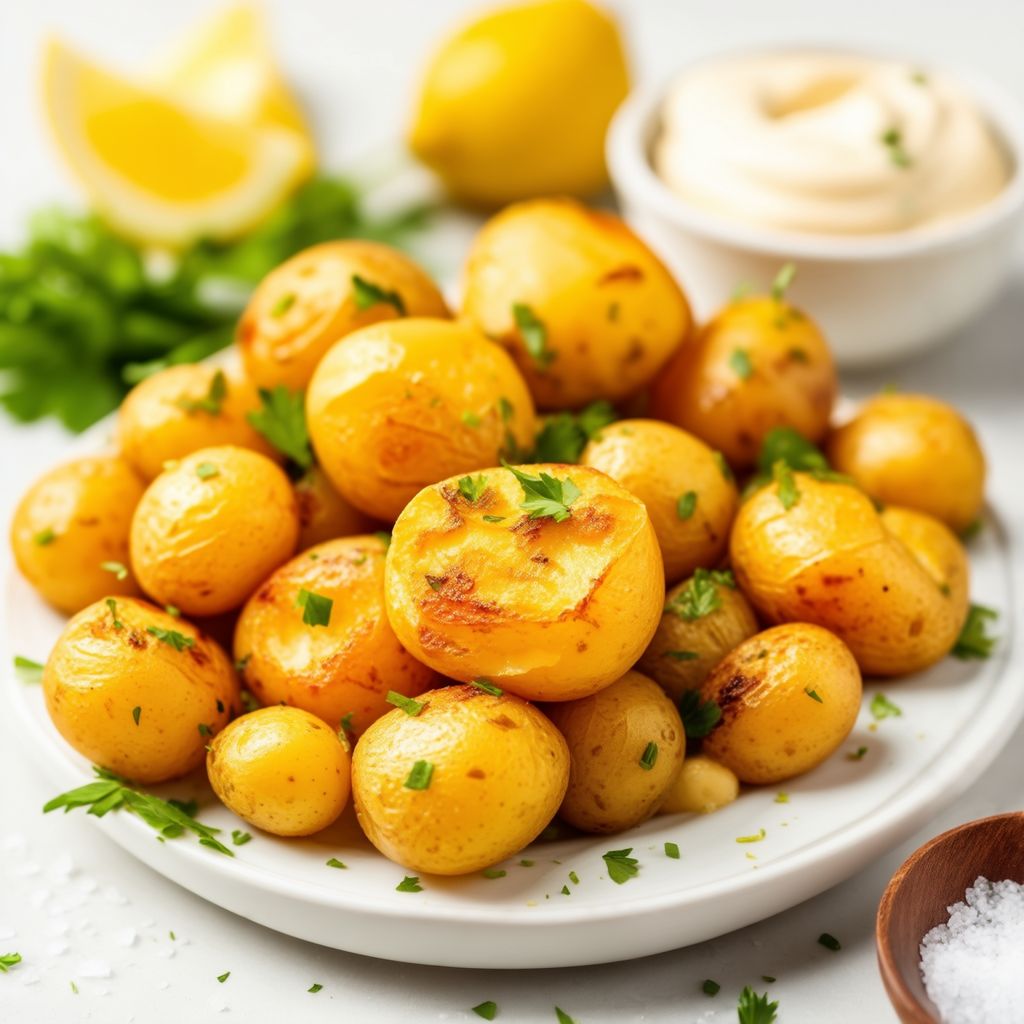 Garlic Herb Potato Bites with Creamy Aioli