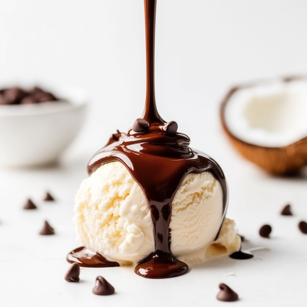 Schokoladen-Kokos-Magie-Eiscreme-Topping