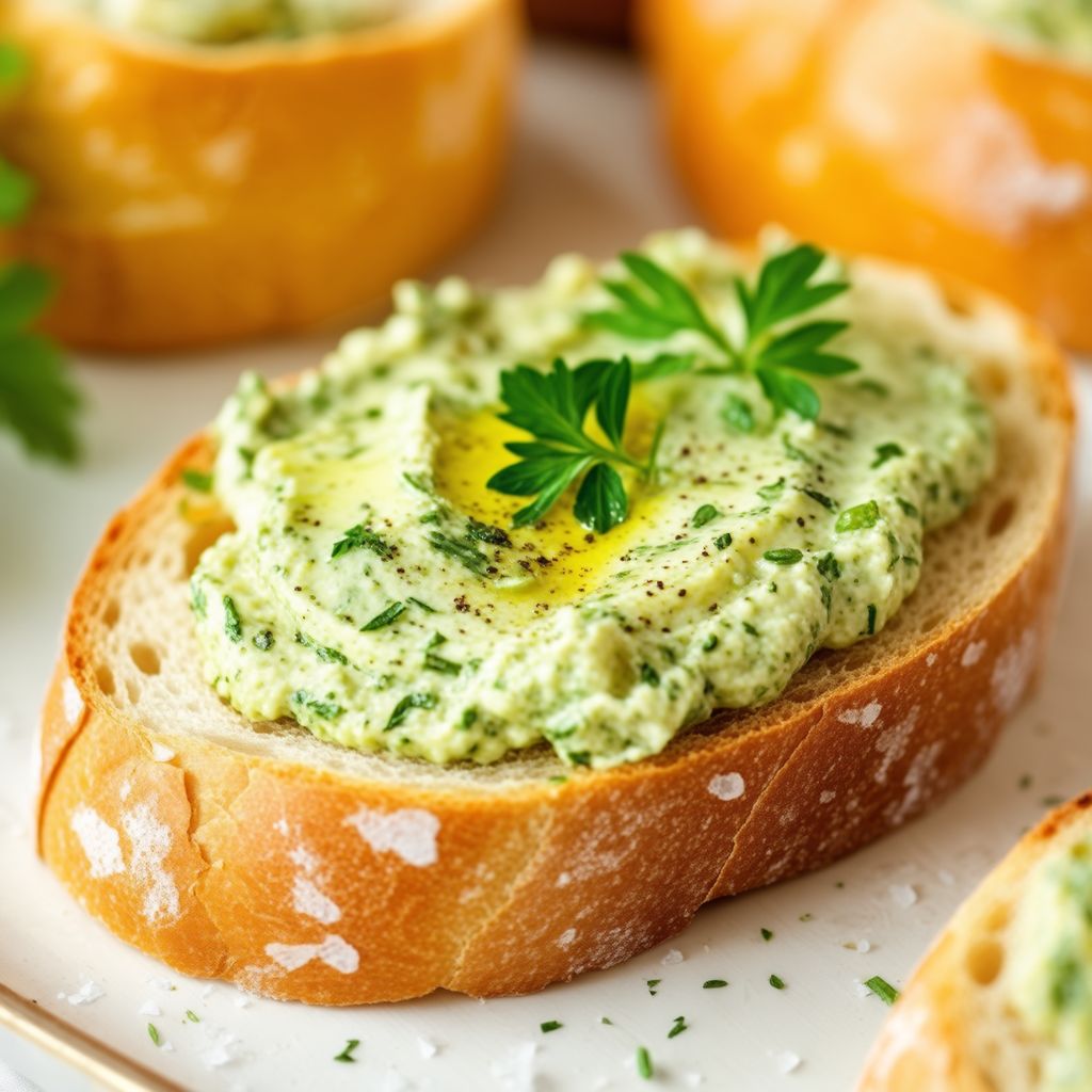 Knoblauch-Kräuter-Aufstrich für Artisan-Brot