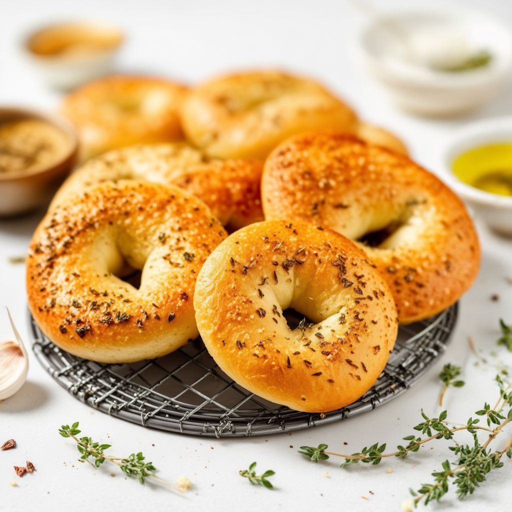 Knoblauch-Kräuter-Bagel-Crisps