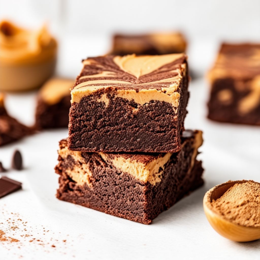Schokoladen-Erdnussbutter-Marmor-Brownies