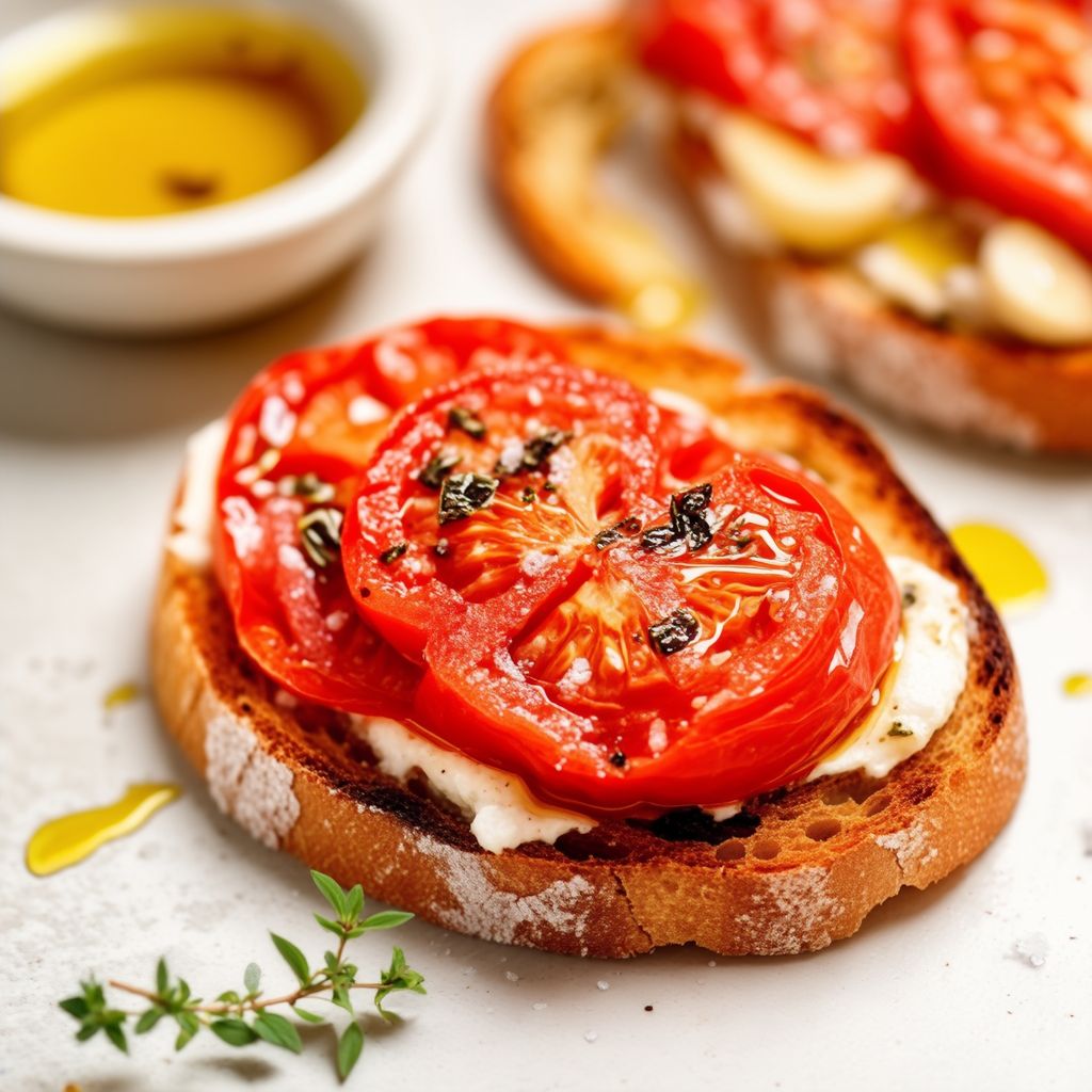 Rustikale Tomaten- und Knoblauchtoasts