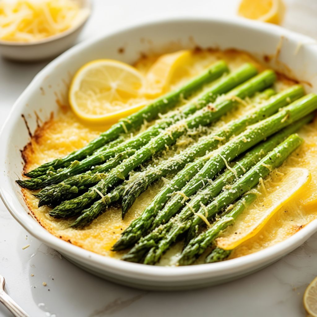 Cheesy Lemon Asparagus Bake