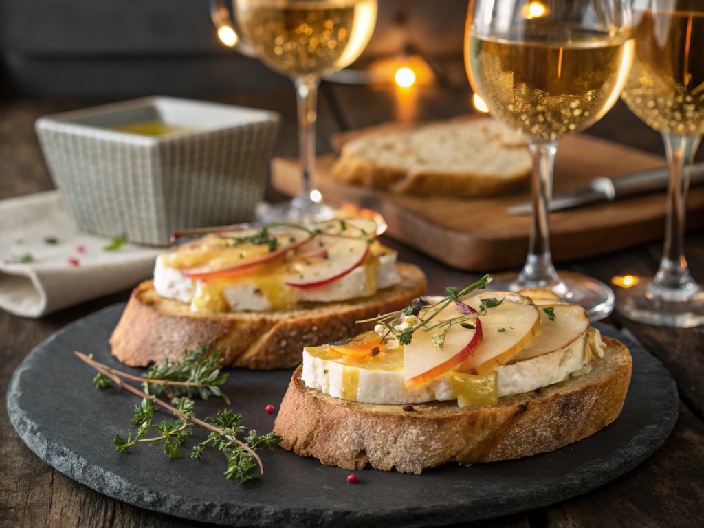 Gratinierter Ziegenkäse auf Brot