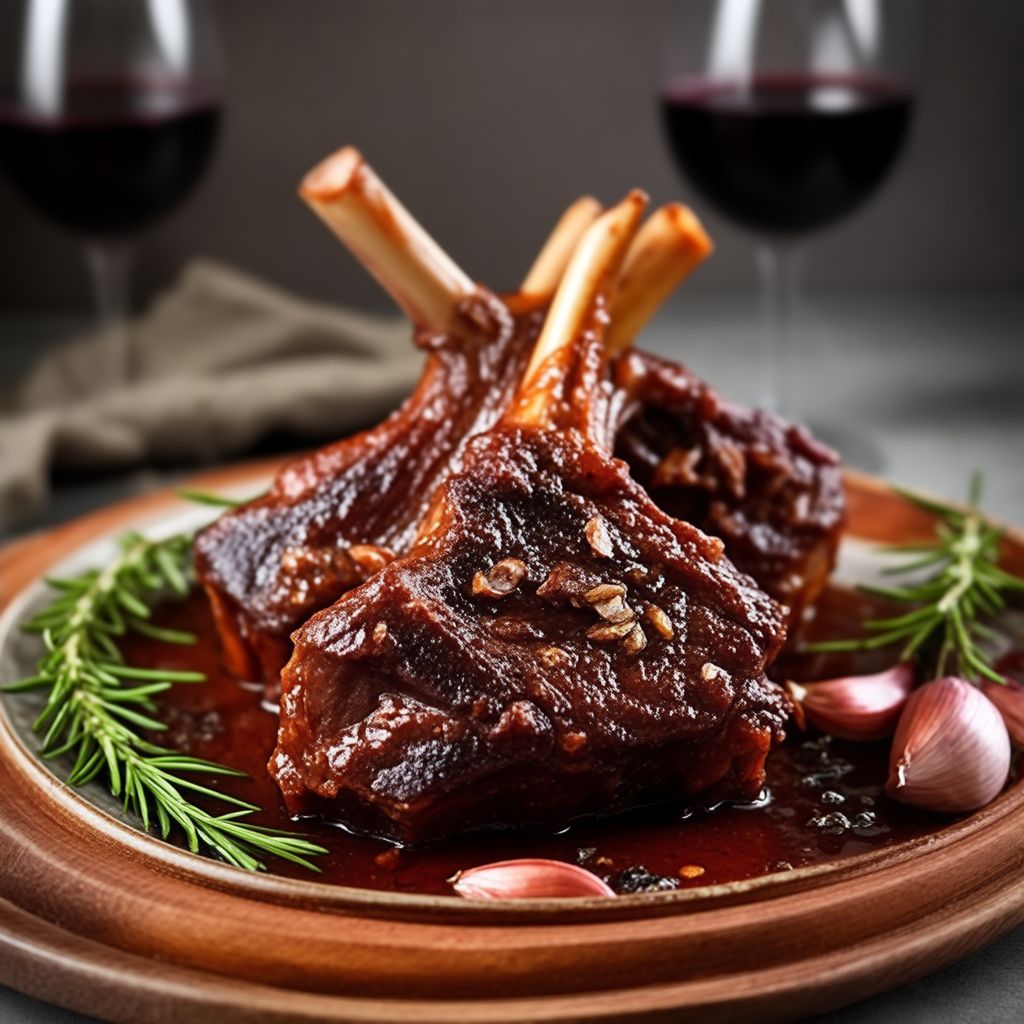 Braised Lamb Shanks with Garlic and Red Wine