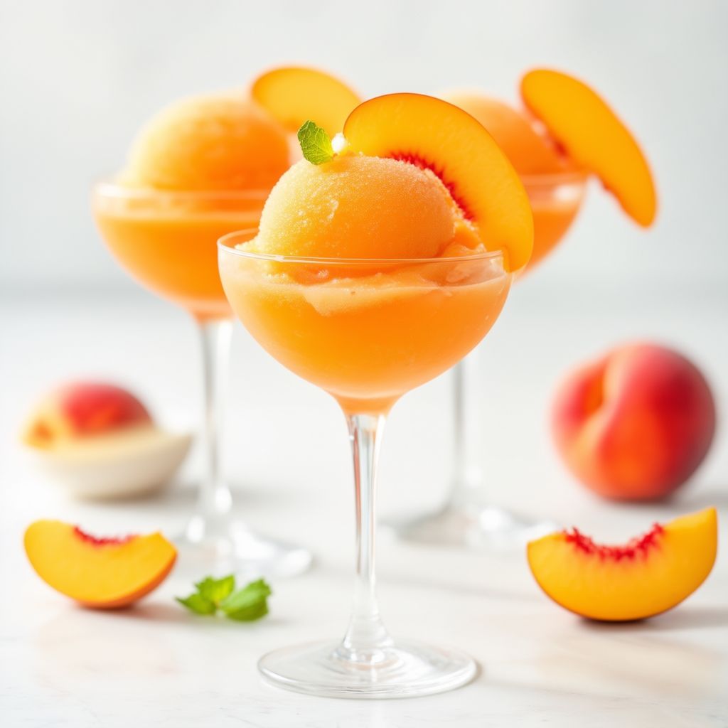 Pfirsich-Sprudel-Sorbet