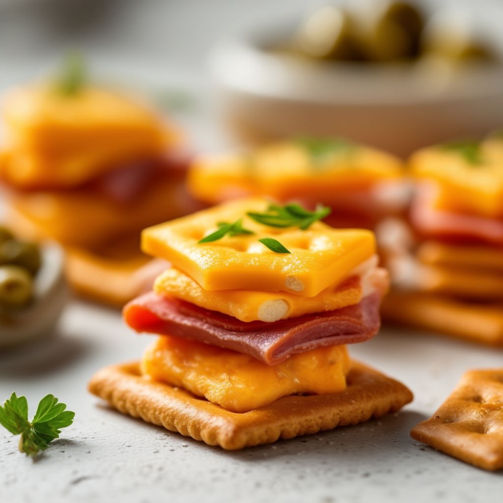 Käse- und Fleischcracker-Häppchen