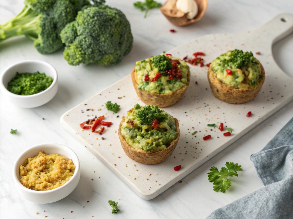 Kartoffelmuffins mit Brokkoli Kichererbsen Füllung