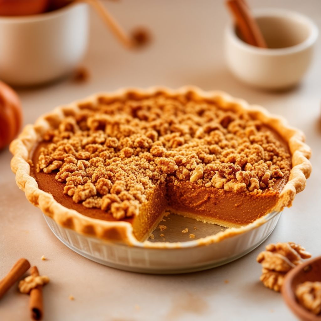Spiced Pumpkin Pie with Walnut Crumble