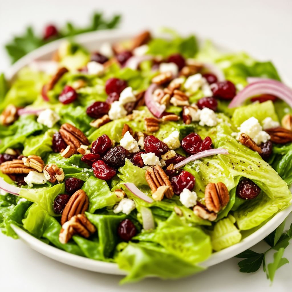 Insalata di Mirtilli Rossi, Noci Pecan e Feta con Salsa Honey Dijon