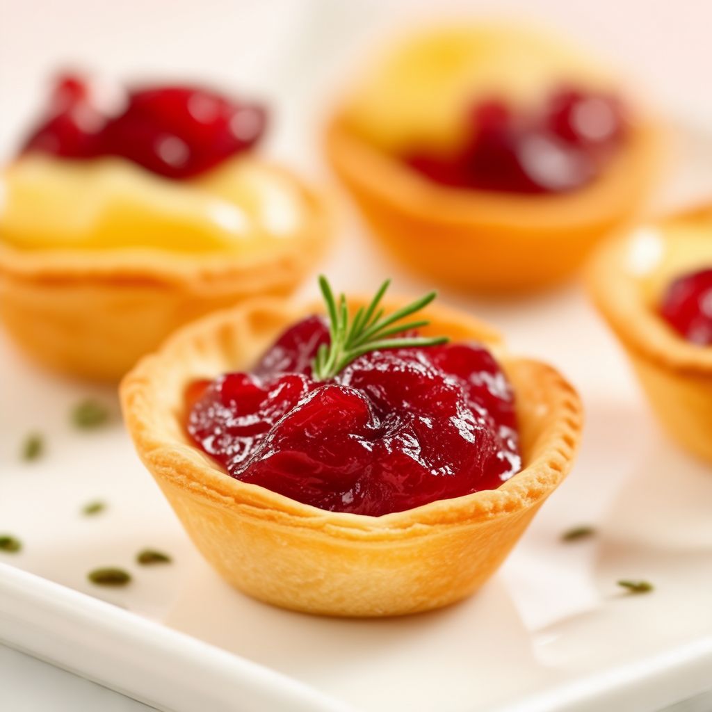 Herzhafte Brie- und Cranberry-Törtchen