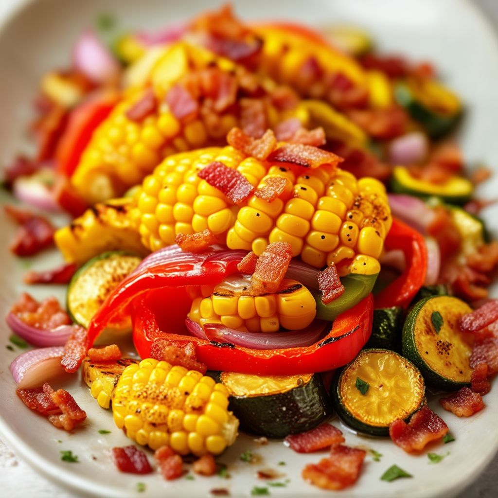 Grilled Summer Veggie Packets with Crispy Bacon