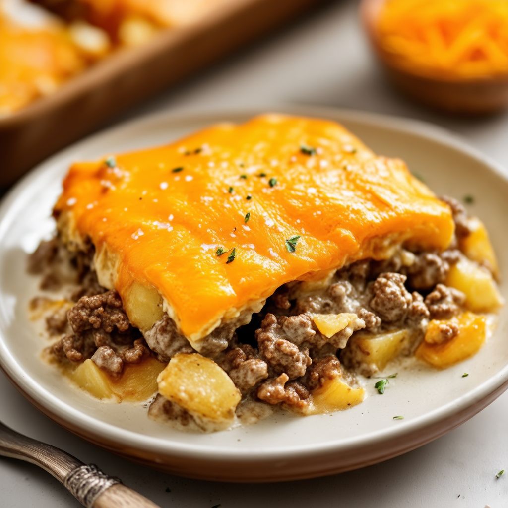 Käse-Bohnen- und Kartoffelauflauf