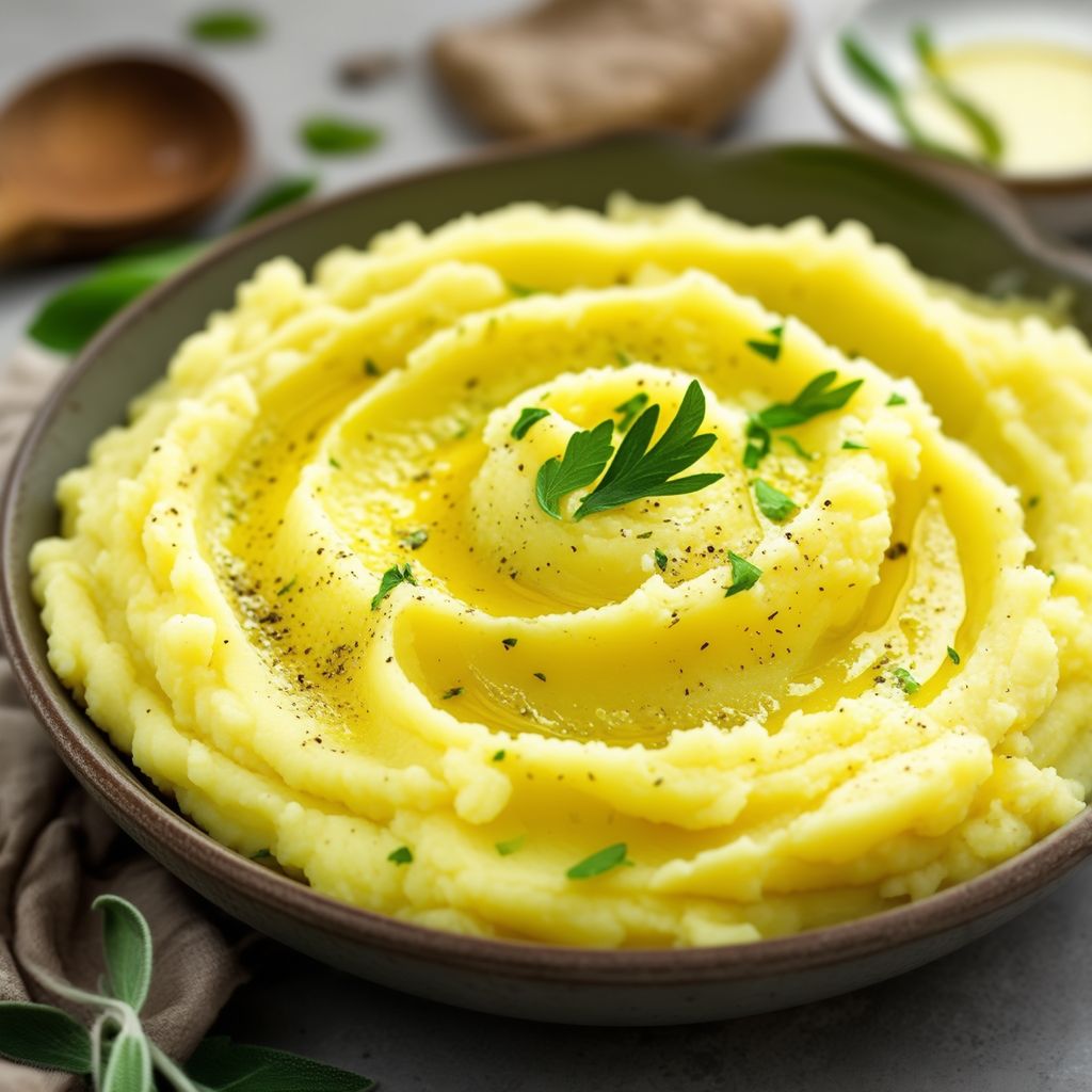 Purè di Patate Dolci e Russet Aromatizzato alle Erbe