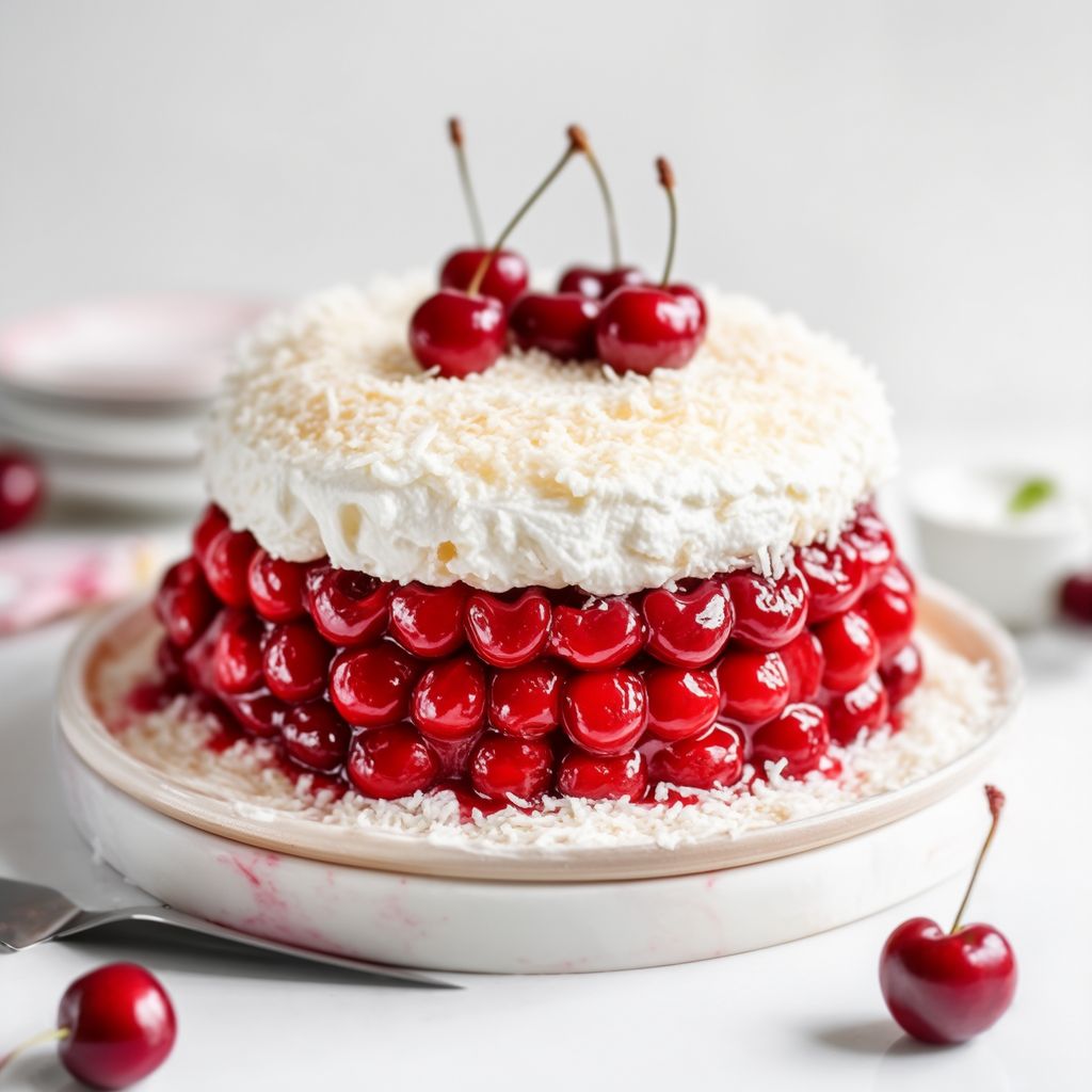 Decadent Cherry Coconut Delight Cake